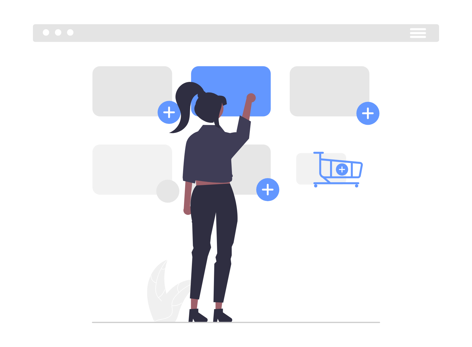 Illustration of a person browsing phone plans