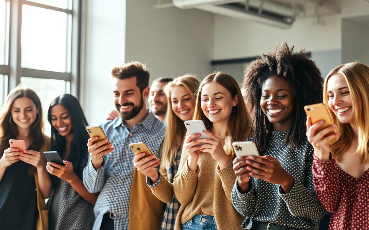 People using phones
